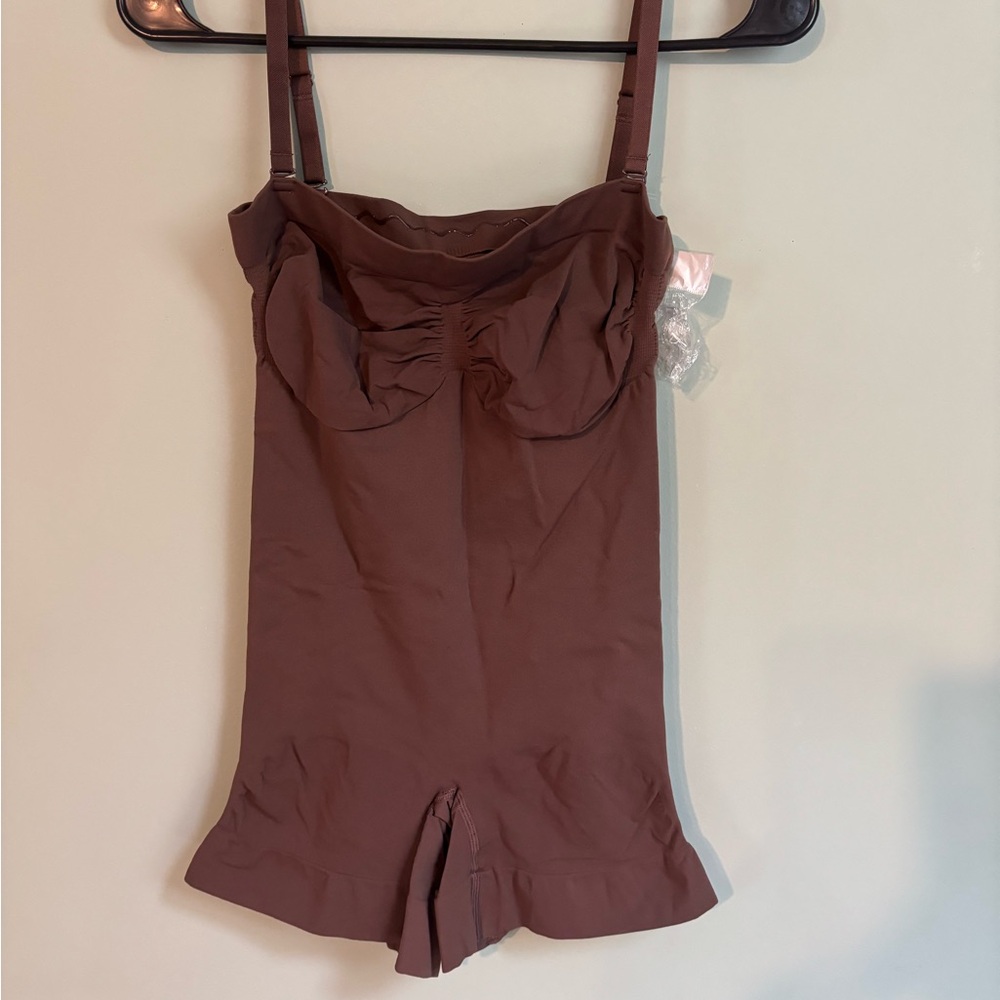 Brown Nylon Sleeveless Top 2XL